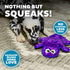 Outward Hound Durablez Tough Plush Squeaky Dog Toy, Gecko, Purple, Medium Size