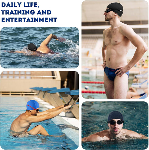 Swim Cap for Adult Men Women, High Stretch Lycra Fabric Swimming Cap, Non-Waterproof