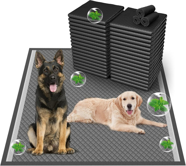 Boscute Odor-Control Super Absorbency Charcoal Puppy Pads, Leak-Proof Disposable Potty Pads for Dogs Cats