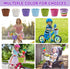 Kids Bike Basket, Woven Front Accessories for Boys & Girls with Stickers, Bell, Windmill, Ribbons