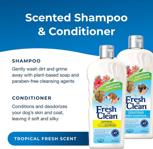 (18 oz) (18 oz) PetAg Fresh n Clean Oatmeal n Baking Soda Shampoo, Tropical Breeze Scent + Oatmeal n Baking Soda