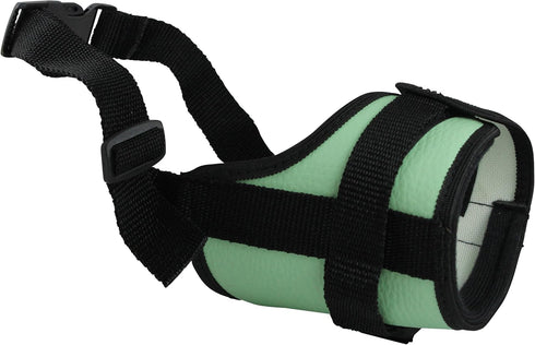 Adjustable Dog Muzzle - 6 Sizes, Green (M: 8"-10.5" Snout Circumference)
