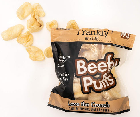Frankly Beefy Puffs 100 percentUSA Made Collagen Packed Snack 5 Ounce Package