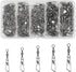 JSHANMEI Fishing Swivels Snaps - High Strength Rolling Barrel Swivels with Safety Snap for Freshwater Saltwater Tackle
