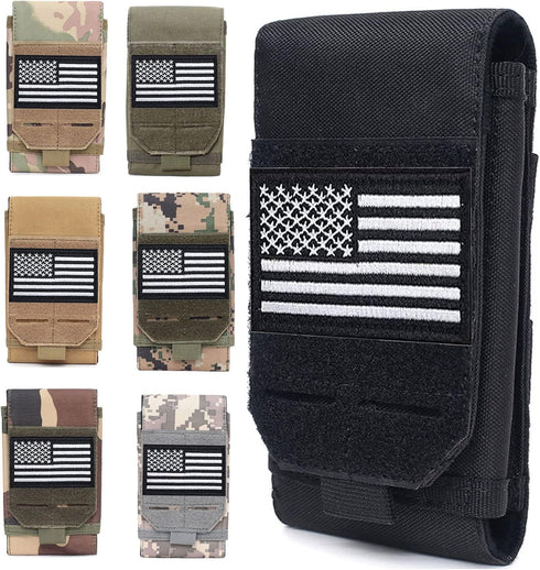 Upgrade 1000D Laser Cut Molle Phone Pouch, Heavy Duty Waterproof Tactical Cell Phone Holder for 4.7"-6.7" Phones