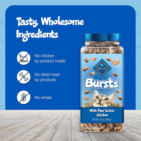 5-oz Blue Buffalo Bursts Crunchy & Creamy Cat Treats, Great for Training, Paw-Lickin' Chicken, Bag