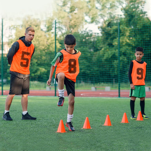 12 Pack 28 Inch PATIKIL Soccer Training Vest, Team Sports Pinnies Reversible Numbered Soccer Practice Pennies Jerseys