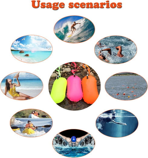 Swim Buoy for Open Water Training, Highly Visible Float for Swimming Triathletes, Kayakers, and Snorkelers