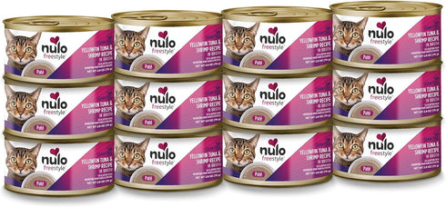 Nulo Wet Cat Food Pate - Yellowfin Tuna & Shrimp, High Protein,
