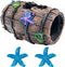 GSD Star-Fish Broken Barrel Decor, Resin Betta Fish Tank Accessories, Includes 1 Broken Barrel & 2 Star Fish