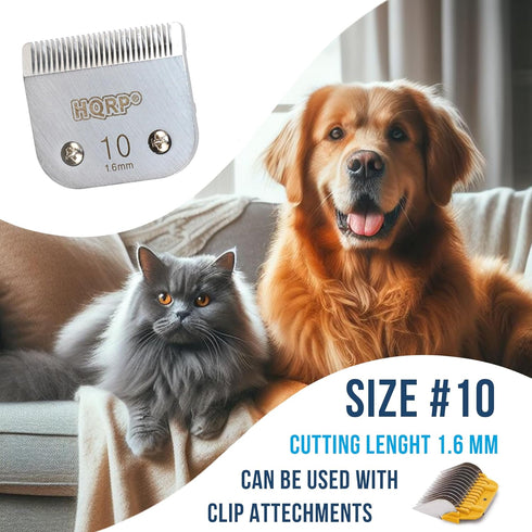 HQRP #10 Blade Dog Grooming Replacement for A5 Detachable Clipper Blades, Compatible with Andis/Oster/Wahl