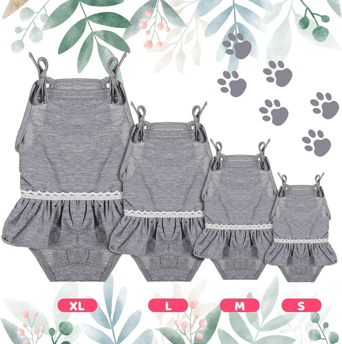 3 Pieces Reusable Dog Diapers Female Dog Period Diapers Washable Puppy Sanitary Panties with Adjustable Suspender Pet
