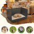 Bhyhok 4-Inch 33.5"23.6"15.9" Foldable Dog Litter Box with High Walls, Waterproof Indoor Dog Potty Tray with Baffle