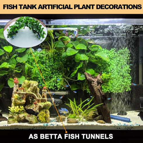 2 PCS Hermit Crab Climbing Toys, 10 x 10 Inch Faux Grass Mat for Aquarium Plants and Small Animals
