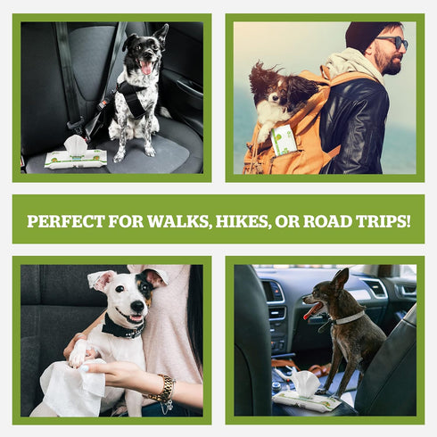 Pogi's 120 Dog Grooming Wipes Travel Packs - Hypoallergenic Cleaning & Deodorizing Wipes for Dogs, Fragrance Free
