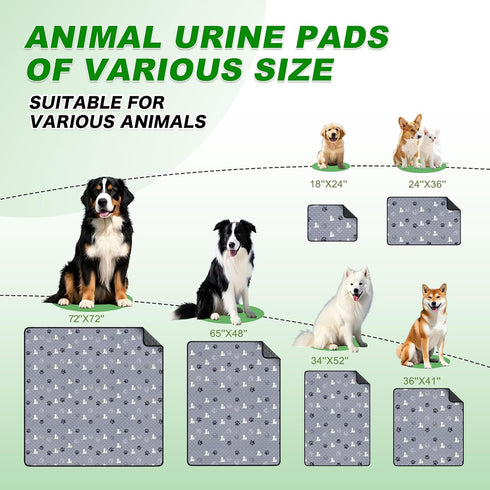 65"x48" WanpeeGoo Washable Pee Pads for Dogs, Extra Large Dog Mat, Absorbent Reusable Training Dog Pads Pet Puppy Pads