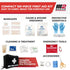 M2 150 BASICS Compact First Aid Kit, Pieces, Portable Emergency Kit with Carry Bag and Carabiner for Travel, Car