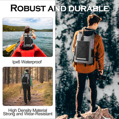 Waterproof Kayak Dry Bag Backpack, 30L Capacity