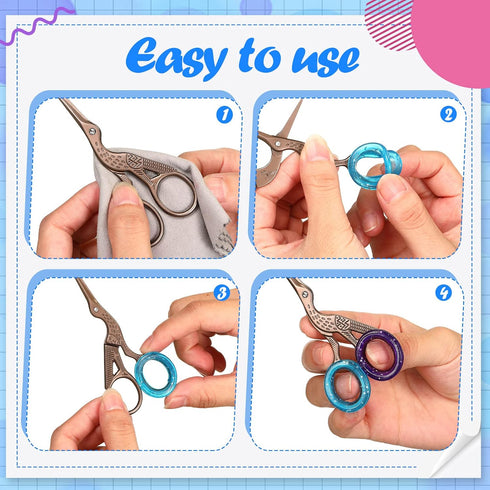 24 Pcs Silicone Scissors Finger Rings, Soft Dog Grooming Scissors Accessories for Hair Cutting, 8 Colors