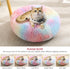 JOLLYVOGUE Calming Donut Dog Bed 20" for Small Dogs and Cats, Anti-Anxiety Washable Fluffy Faux Fur Cuddler