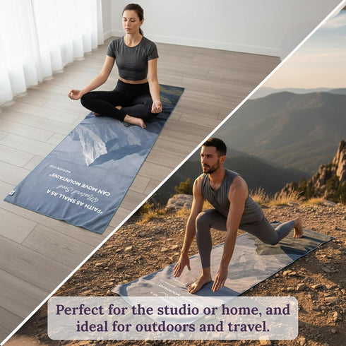 72" 26.5" Multipurpose Mat Towel x - Christian Faith-Based Fitness Towel with Non-Slip Silicone Grip, Quick Drying