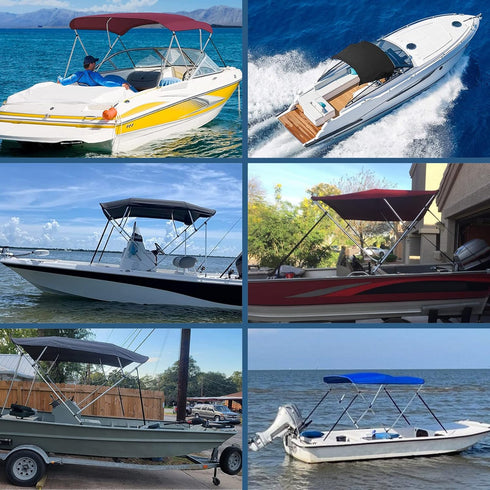 Two Hooks Adjustable Bimini Boat Top Straps, 38"~70" Marine Awning Webbing Straps with Heavy Duty Snap Hooks