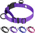 Adjustable Martingale Dog Collars, Reflective Nylon No Pull Choker Collar for Medium Large Dogs (L, Purple)