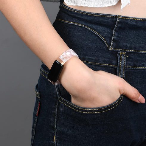 Wongeto Bands for Fitbit Luxe/Luxe SE, Resin Wristband Strap with Stainless Steel Buckle Replacement Bands
