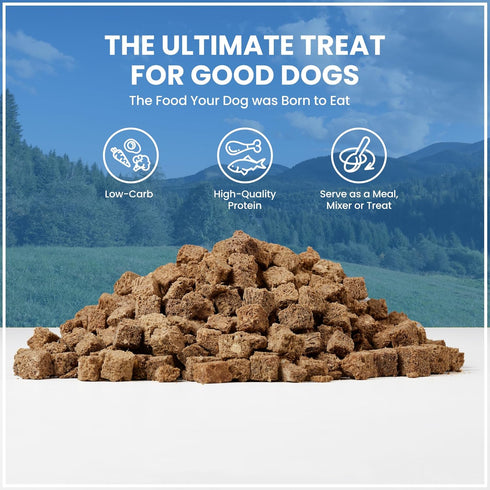 Muenster Freeze Dried Dog Food Topper Bites, Farmhaus Elk Freeze Dried Raw Dog Food, 5oz