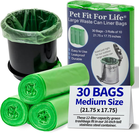 Pet Fit For Life 3.1 Gal Leak-Proof Wastebasket Liners - 3-Pack of