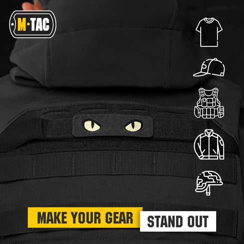 M-Tac Cat Eyes Soft Patch, Tactical Morale Patch for Military Gear, Army Combat Hook and Loop