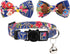 Breakaway Cat Collar with Bell and Detachable Bowtie, Adjustable Safety Kitten Puppy 2pcs Navy Blue & Red