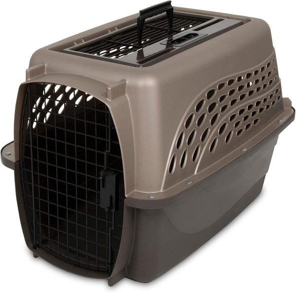 Petmate Two-Door Small Dog and Cat Kennel, Top or Front Loading Carrier, 24 inches, Made in USA for Pets up to 15 lbs