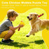 LuciPaw Interactive Dog Toy Ball - Squeaky Treat Dispenser, Pull Handle & Wobble Puzzle, Durable Natural Rubber Chicken