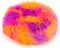 goDog Furballz Ring Squeaky Plush Dog Toy, Large, with Chew Guard Technology in Warm Rainbow