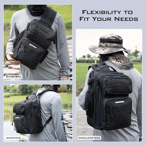 KastKing BlowBak Tactical Fishing Sling Tackle Storage Bag, Lightweight Sling Fishing Backpack