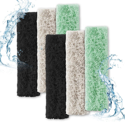 6pcs Filter Pads for Aqueon Fish Tank, Carbon Specialty Filter Pads for Aquarium Filter Cartridge