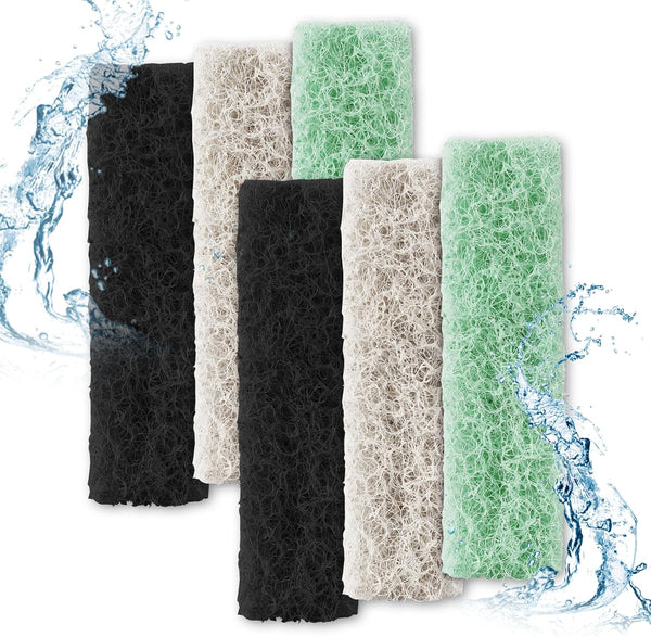 6pcs Filter Pads for Aqueon Fish Tank, Carbon Specialty Filter Pads for Aquarium Filter Cartridge