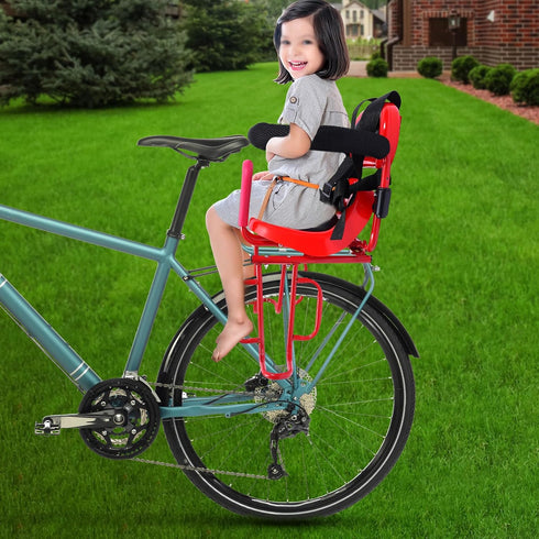 Gbonklong Child Bike Seat, Rear Mount Baby Bike Seat Kids Back Bike Seat Safety Carrier Infant Bike Seat Baby Bike