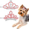MTLEE 2 Pieces Dog Tiara Crown Hair Clips, Clear Crystal Rhinestone Barrettes for Pet Dogs Grooming Hair Accessories