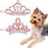 MTLEE 2 Pieces Dog Tiara Crown Hair Clips, Clear Crystal Rhinestone Barrettes for Pet Dogs Grooming Hair Accessories
