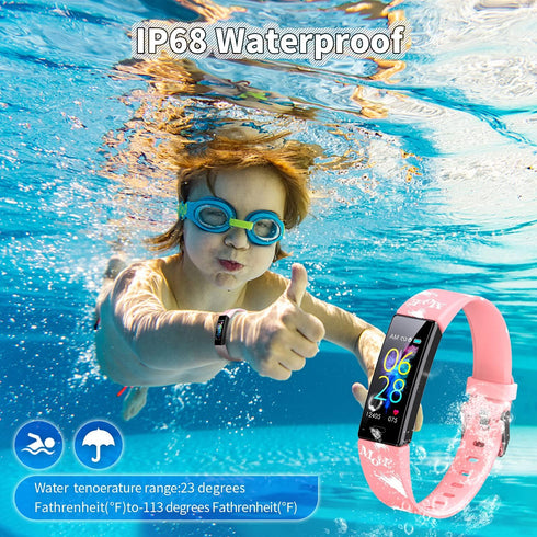 Kids Watch Fitness Tracker, Activity Tracker with Pedometers, Stopwatch, IP68 Waterproof, 11 Sport Modes for Ages 6-16