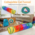 iCAGY Cat Tunnel for Indoor Cats - Interactive Rabbit Tunnel Toys, Crinkle Pop Up Rainbow, 45" for Kittens and Puppies