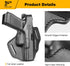 OWB Thumb Break Holster for Glock 17, 19, 19x, 22, 23, 31, 32, 45, Full Grain Leather, Right Hand