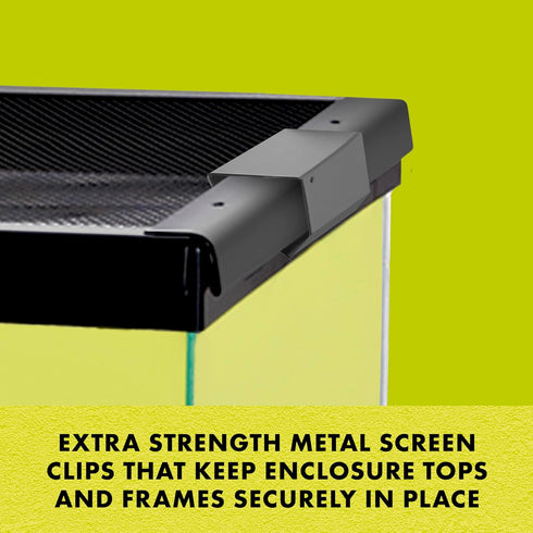 Zilla Heavy Duty Screen Clips, 2 Pack, Secures Screen Covers to Terrarium, Fits Size 30G and Larger