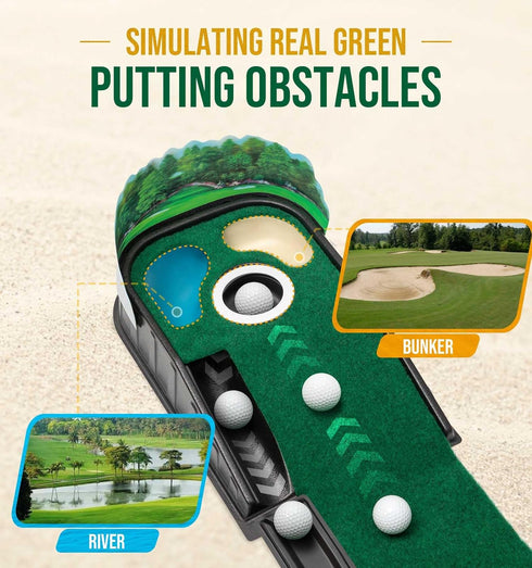 Zcoorey 8ft 3D Putting Green Indoor - Golf Putting Mat boasts Genuine Green Speed and a Wrinkle-Free Surface. Practice