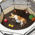 35.4" PETSFIT Dog Playpen Mat Waterproof Washable Double-Sided Foldable Dia Thick Octagon Absorbent Leak-Proof Reusable