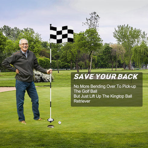 KINGTOP Golf Flagstick 6ft, Portable Five-Section Design for Backyard Practice Putting Green, Gift Idea