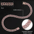 LEIFIDE Dog Cat Chain Collar, Diamond Collar 12 mm Wide for Cat Metal Small Dog, Pet Crystal Necklace Accessories (Rose