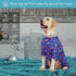 LovinPet Large Dog Pajamas, Navy Rocket and Spaceship Print, Lightweight Stretchy Knit Onesies for Dogs